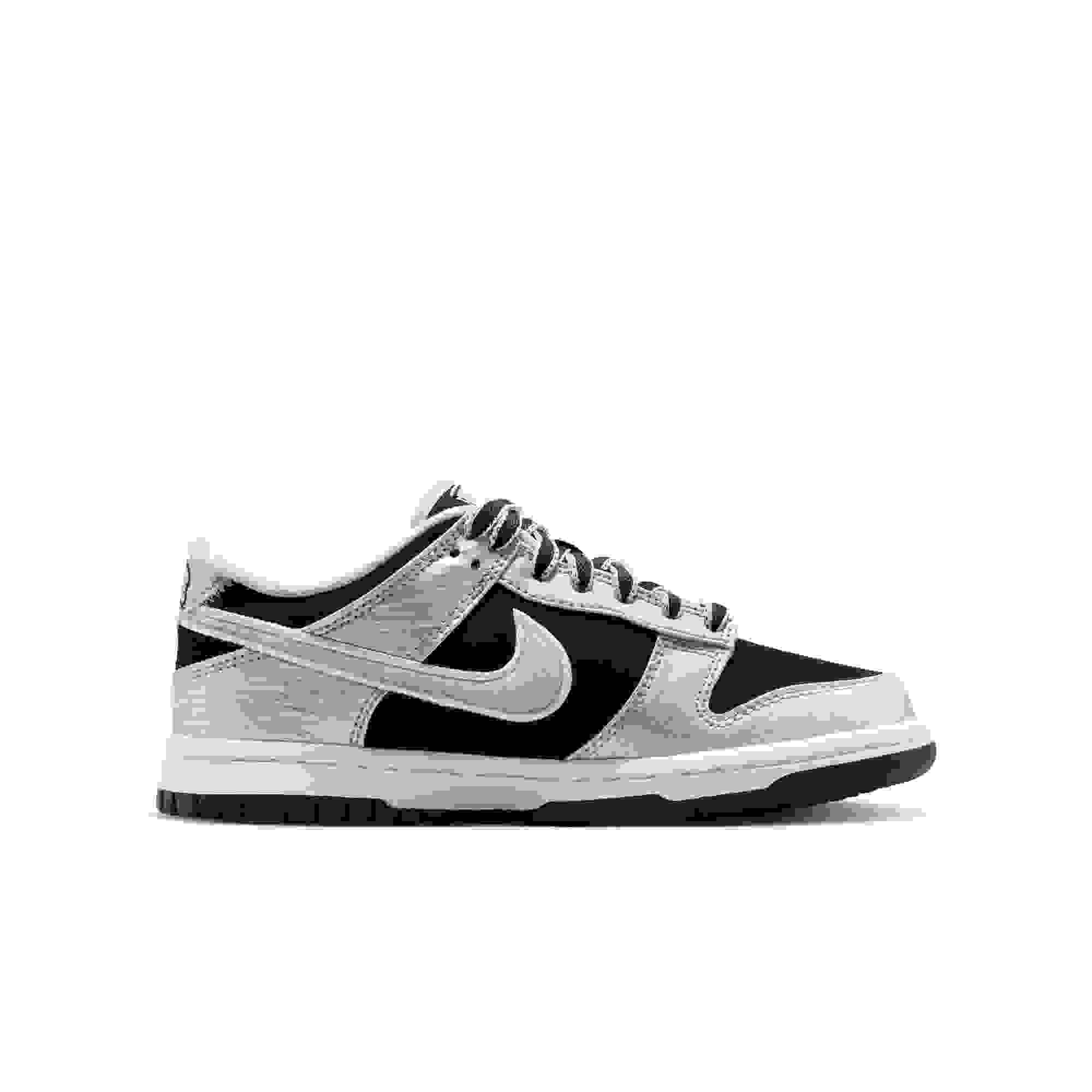 Nike Dunk Low LV8 Grade School Boys' "Metallic Silver/Black" Shoe